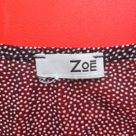 Zoe polka dot grey lightweight dress women's size L - Picture 3 of 3